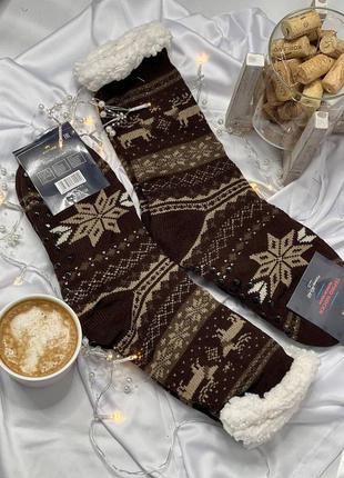 Мужские теплые носки валянки на меху зима с тормозами 12 цветов