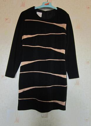 Платье черное рубчик по фигуре