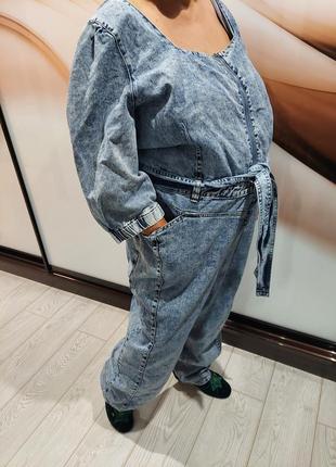 Крутой джинсовый юрючный комбинезон от simply be, батал 58-60 размер