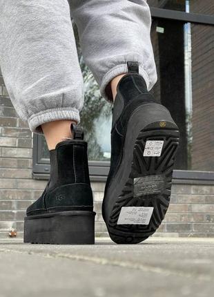 Уги ugg neumel chelsea black platform угги зимові натуральна овчина8 фото