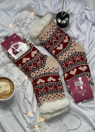 Жіночі підліткові теплі носки валяночки на хутрі зима з гальмами 18 кольорів1 фото