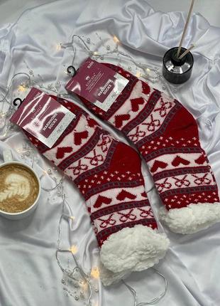 Жіночі підліткові теплі носки валяночки на хутрі зима з гальмами 18 кольорів4 фото