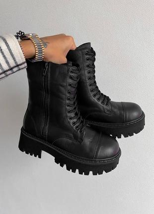 Женские ботинки balenciaga tractor boots black баленсиага трактор