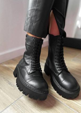 Женские ботинки balenciaga tractor boots black баленсиага трактор2 фото