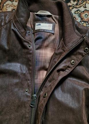 Брендовая фирменная английская кожаная куртка marks &amp; spencer,размер l.100% натуральная кожа.2 фото