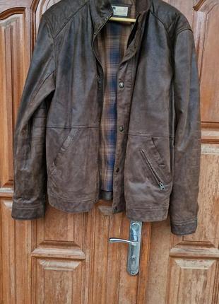 Брендовая фирменная английская кожаная куртка marks &amp; spencer,размер l.100% натуральная кожа.3 фото