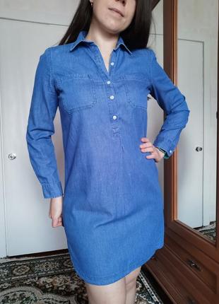 Платье-рубашка old navy синее джинс женское