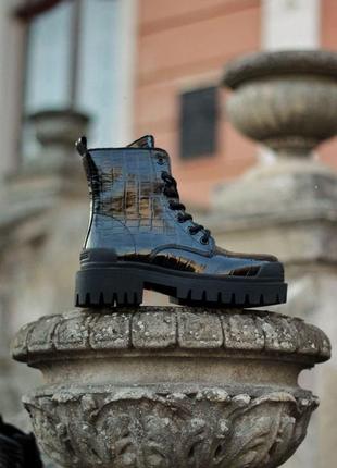 Жіночі черевики balenciaga boots tractor black fur (міх) 4 баленсіага трактор