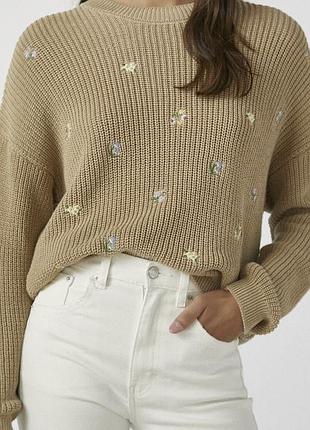 Свитер с цветами pacific republic pull &amp; bear 2