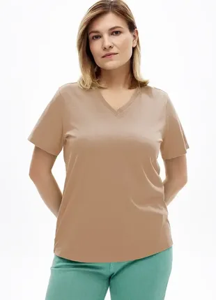 Футболка burmatikov premium  plus size, 100% хлопок, бежевый4 фото