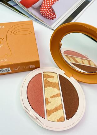 Палетка для обличчя kiko milano beauty roar flawless look face palette. палітра для обличчя кіко мілано. румʼяна. бронзер. хайлайтер3 фото