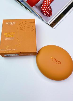 Палетка для обличчя kiko milano beauty roar flawless look face palette. палітра для обличчя кіко мілано. румʼяна. бронзер. хайлайтер2 фото