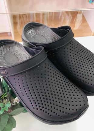 Крокс лайтрайд клог чорні crocs literide black / slate grey clog7 фото