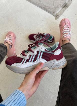 Кроссовки adidas ozweego bordo/blue2 фото