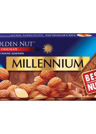 Шоколад молочный millennium golden nut миндаль и курага, 100 г1 фото