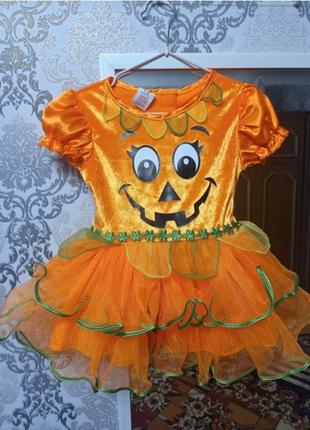 Платье карнавальное праздничное пышное нарядное нарядное на праздник тыквы хеловин