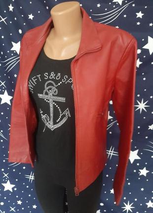 Куртка-піджак бордова шкіра