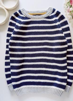 Полосатый вязаный свитер, коттон артикул: 17739