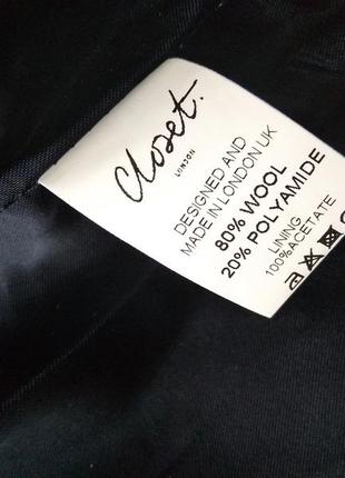 🆕шерстяний піджак, приталений жакет, шерстяной жакет closet london, розм. 14/xl7 фото