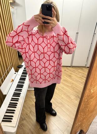 Розовый свитер, m/l