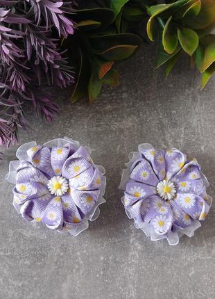 Резинки ромашки сиреневые