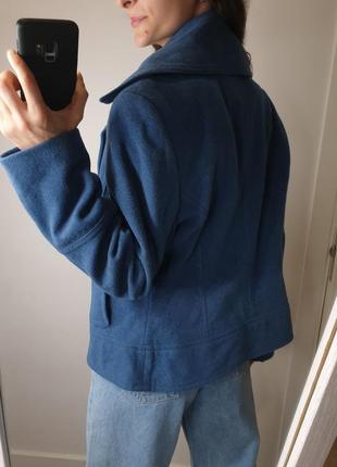 Шерстяная кашемировая куртка косуха цвета морской волны жакет блейзер пиджак шерсть кашемир arich fend austria6 фото