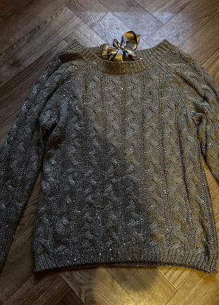 Нарядная теплая  вязаная кофта