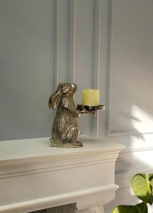 Металевий свічник підставка кролик 22 см2 фото