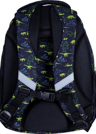 Рюкзак astrabag ab330 t-rex neon динозаври для хлопчика чорний флуоресцентний ефект-світиться (школярик)7 фото