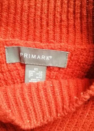 Оранжевый свитер вязаный кофта джемпер водолазка с горловиной пушистыми рукавами4 фото