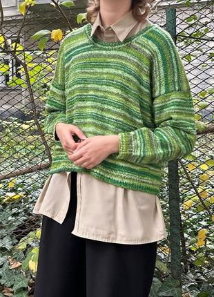 Зеленый теплый осенний свитер фейрикор/гоблинкор