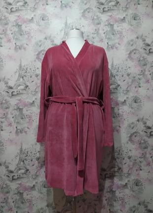 Женский велюровый домашний комплект двойка халат штаны фрезовый бархатный костюм пижама 424 фото