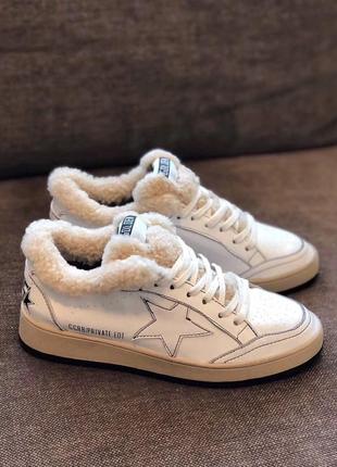 Кеды зимние на овчине сникерсы кроссовки golden goose ggdb7 фото