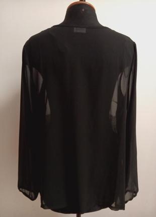 Полупрозрачная чёрная блузка с пайетками.3 фото