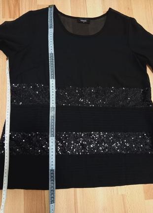 Полупрозрачная чёрная блузка с пайетками.7 фото
