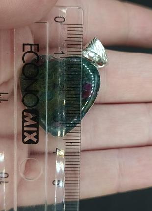 Кулон сердце рубин в фуксите 4