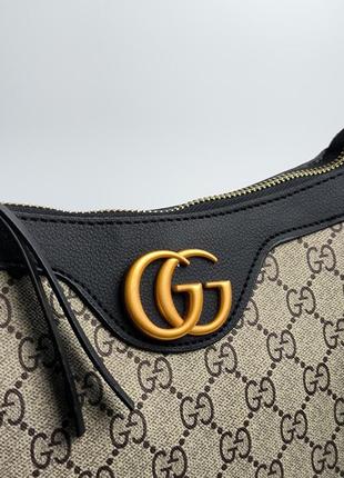 Жіноча сумка gucci aphrodite shoulder bag black/grey leather6 фото