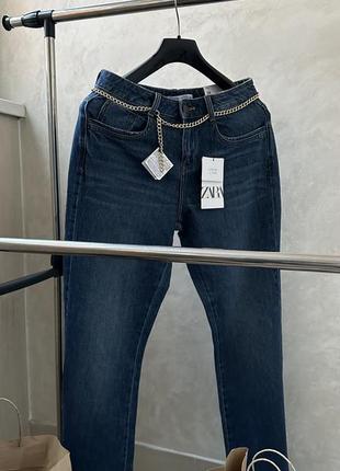 Женские джинсы клеш от бренда zara темно-синего цвета 38р m/l/xl, новые со всеми фирменными бирками10 фото