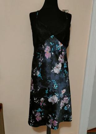 Нічнушка жіноча стильна тренд квітковий пиринт мереживо