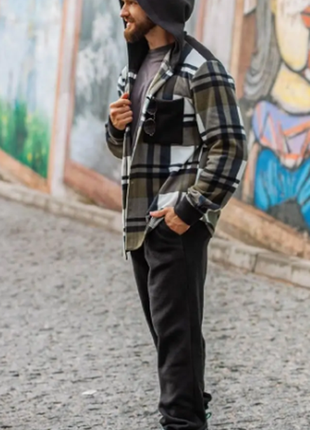 Теплый костюм 2-ка мужской штаны рубашка флис s-m, l-xl,2xl-3xl razg4409-41784iве