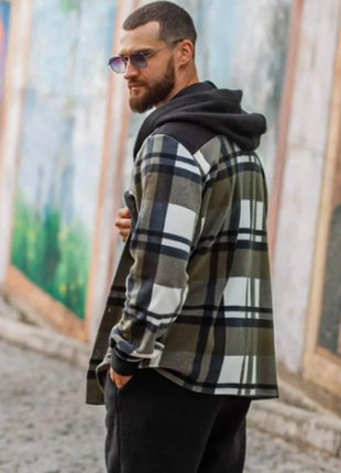 Теплый костюм 2-ка мужской штаны рубашка флис s-m, l-xl,2xl-3xl razg4409-41784iве