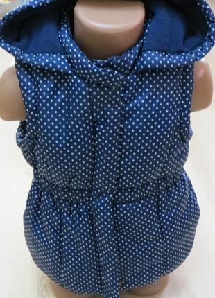 Синяя жилетка на девочку в горох matalan 3-4 года