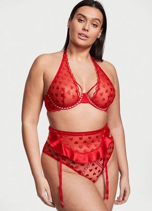 Підв'язка для панчіх зі спідницею та вишивкою у формі серця victoria's secret