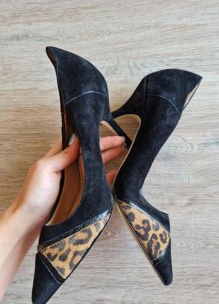 Замшевые туфли лодочки леопардовые san marina6 фото