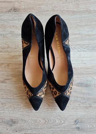 Замшевые туфли лодочки леопардовые san marina2 фото