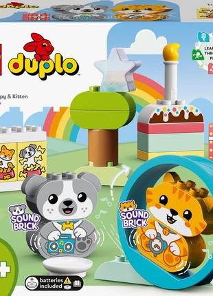 Конструктор lego duplo моє перше цуценя та кошеня зі звуками 22 детали (10977)