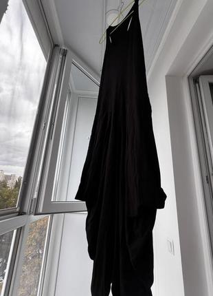 Черное не классическое платье в пол3 фото