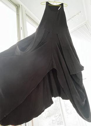 Черное не классическое платье в пол2 фото
