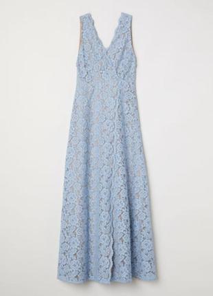 Шикарное свадебное, вечернее, выпускное кружевное платье на запах h&m.