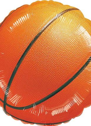 Фольгована кулька круг "баскетбольний м'яч" оранжева